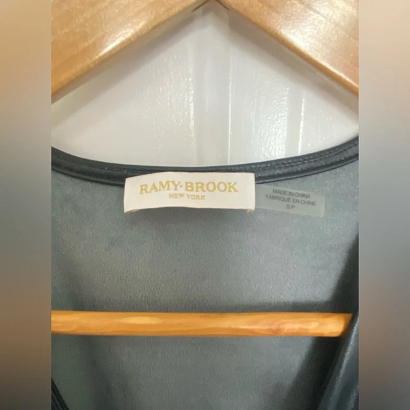 Women’s Ramy Brook long sleeve faux leather jumpsuit with pockets size small - Picture 3 of 9